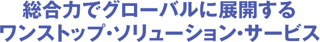 総合力でグローバルに展開するワンストップ・ソリューション・サービス